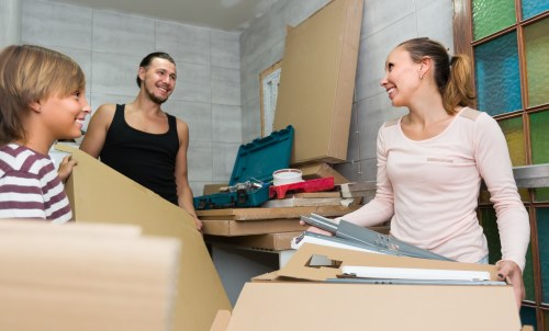 Packing materials and carefully boxed household items for a move in Nottinghill