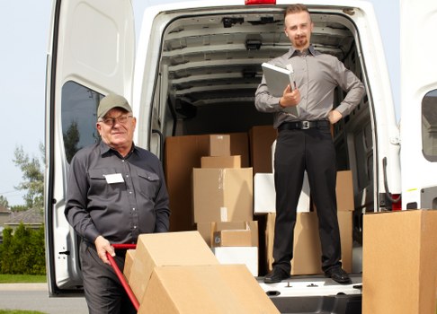 Packed moving boxes and household items ready for a Nottinghill move