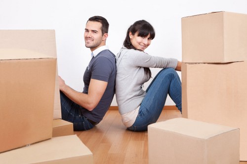 Furniture being carried through a period property during a Notting Hill removal
