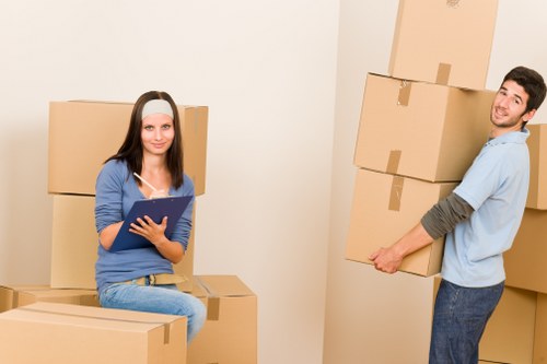 Boxes and household items prepared for transport in West London