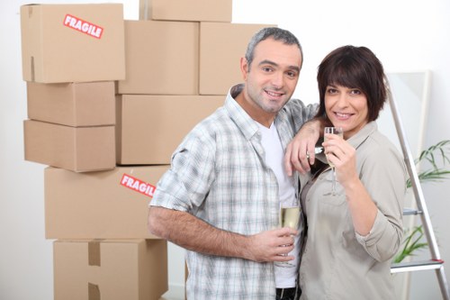 Moving boxes and household items from a Notting Hill flat